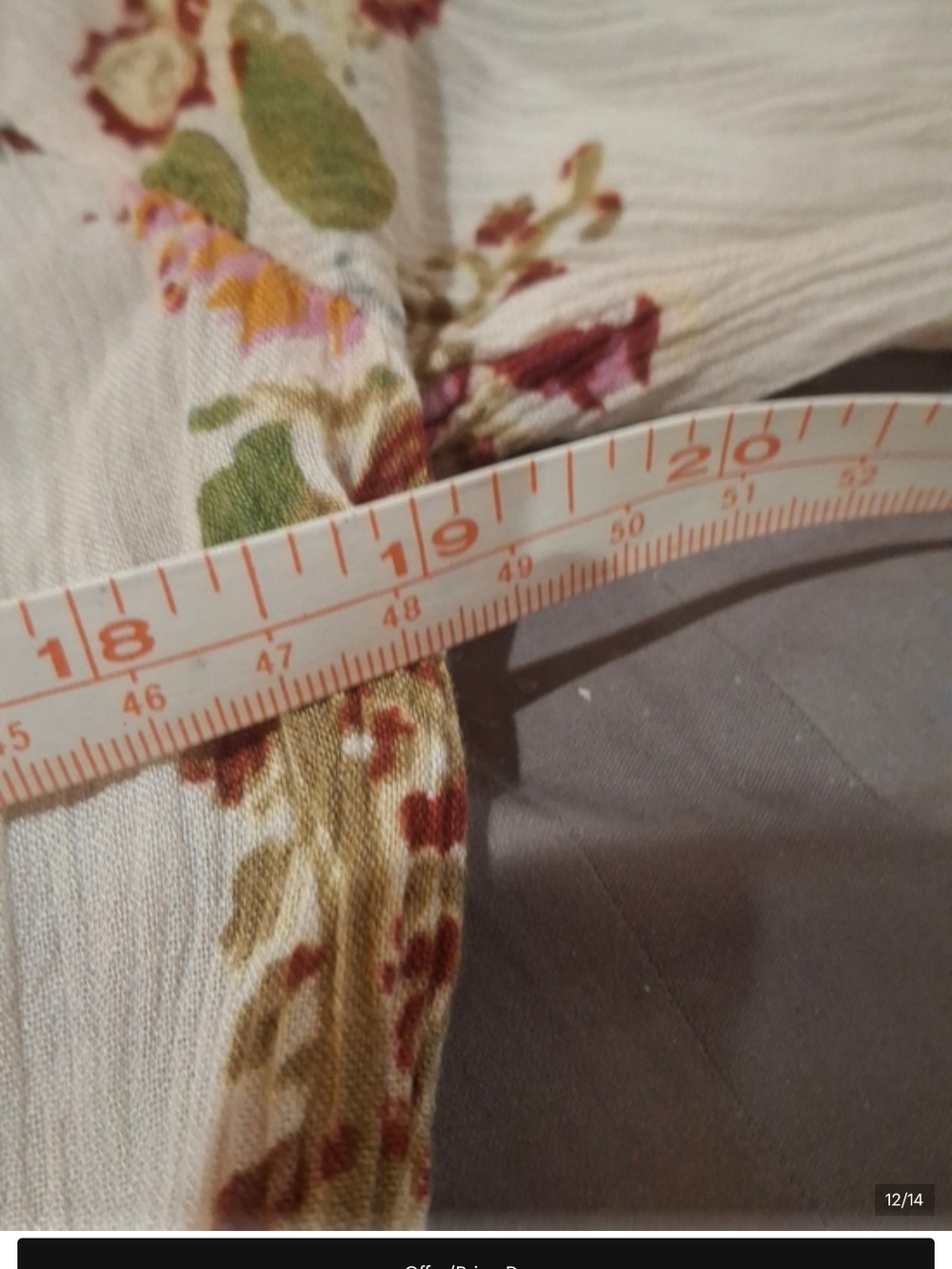Women's Ivory Floral Peasant Top - Boho Sleeve Blouses - Picture 8 of 13